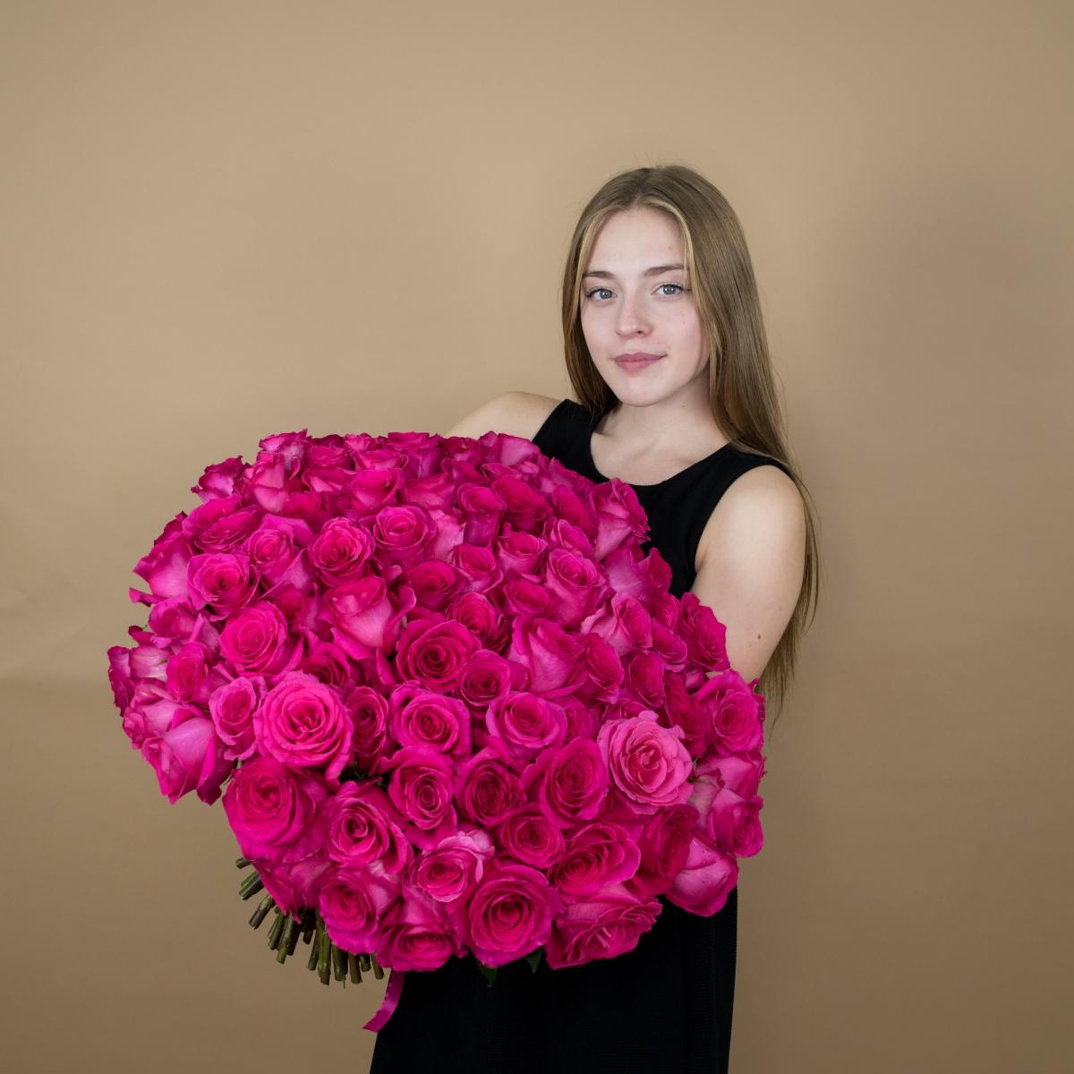 Букет из розовых роз 75 шт. (40 см) (код   16709kur)