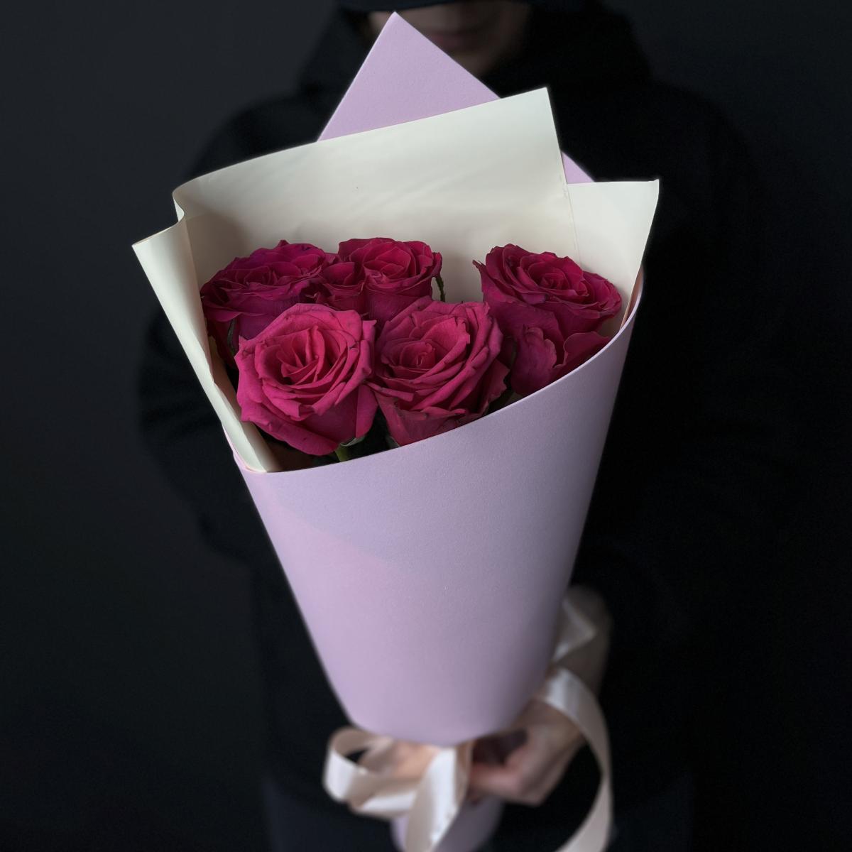 Розовые эквадорские розы 40 см