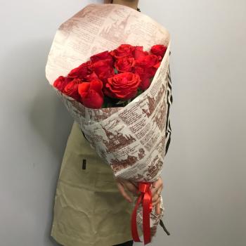 Красные розы 15 шт 60см (Эквадор) код - 22754